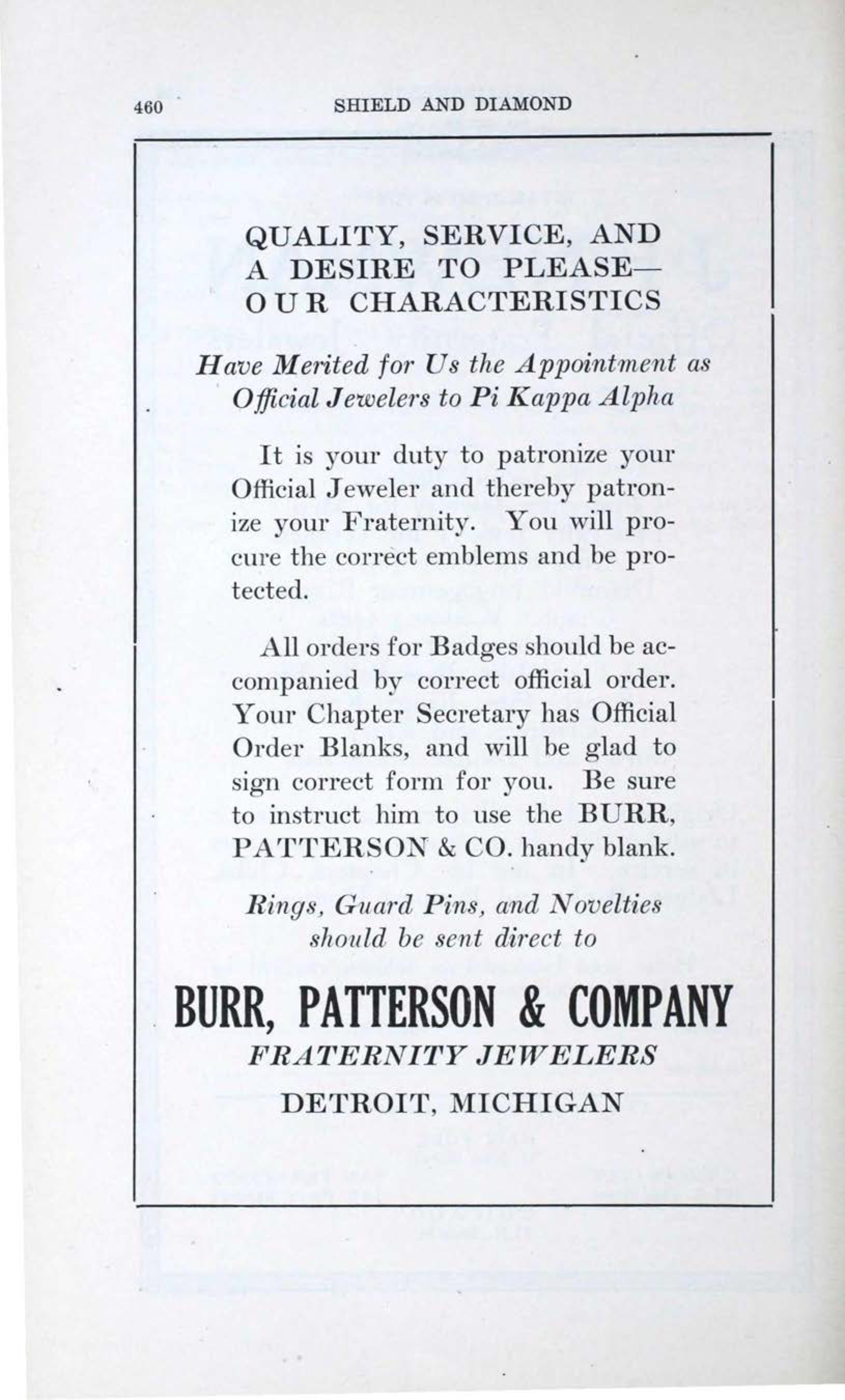 Burr, Patterson & Company Advertisement , February  1920